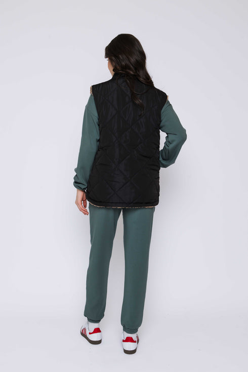 Julie-Reversible Sherpa Lined Vest